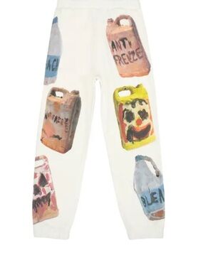 Givenchy Quilted White Sweatpants with Embossed Logo Waistband